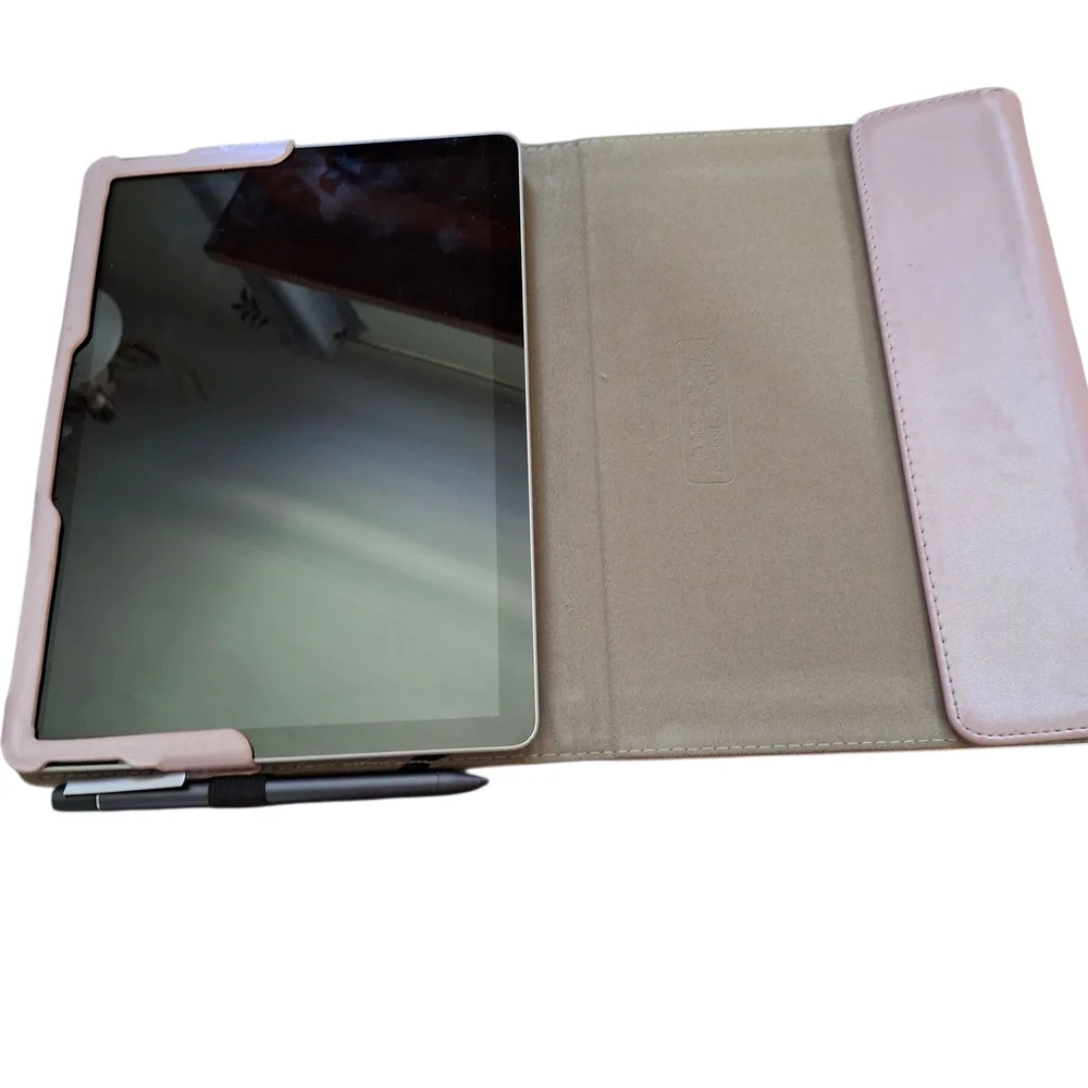 Sleek Silver Tablet with Stand and Stylus